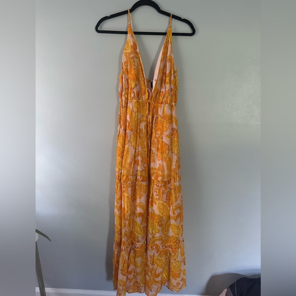 MINKPINK Yellow Floral Maxi sundress Medium as seen on rent the runway - Picture 5 of 5